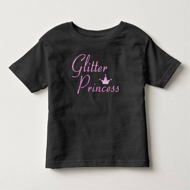 T-shirt Pour Les Tous Petits Parties scintillant rose princesse couronne Partie (Devant)
