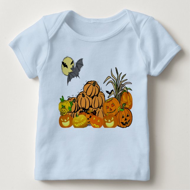 T-shirt Pour Les Tous Petits Patch Citrouille - (Devant)