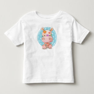 T-shirt Pour Les Tous Petits Patchwork Hippo bleu