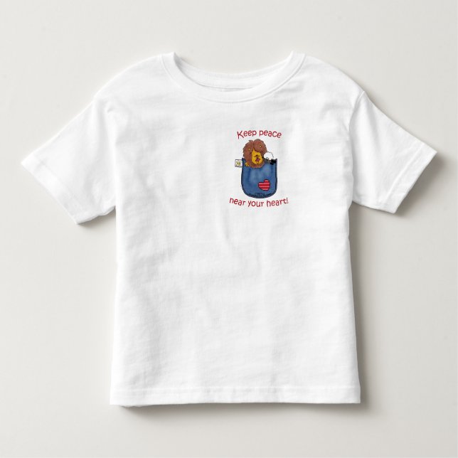 T-shirt Pour Les Tous Petits Pâtes de poche Lion et Lamb (Devant)