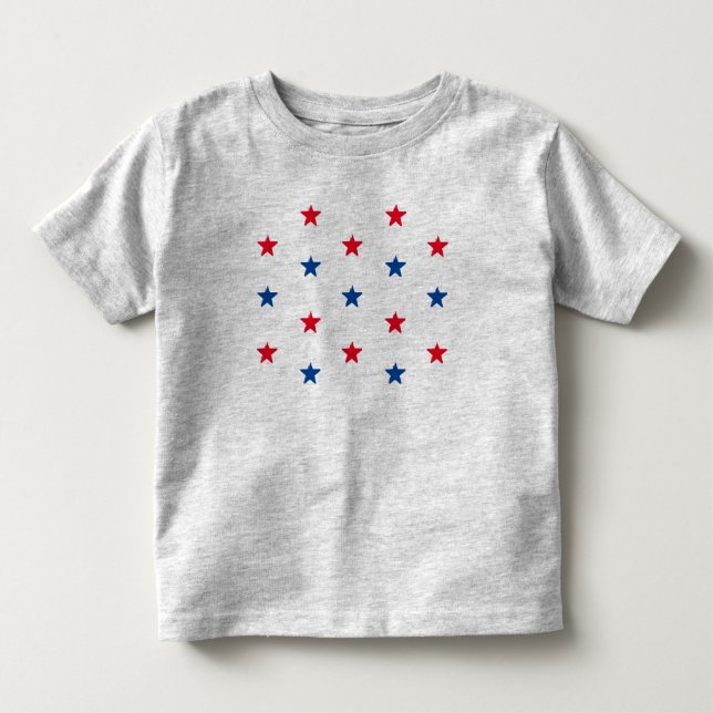 T-shirt Pour Les Tous Petits Patriotique rouge blanc bleu étoiles motif 4 juill (Devant)