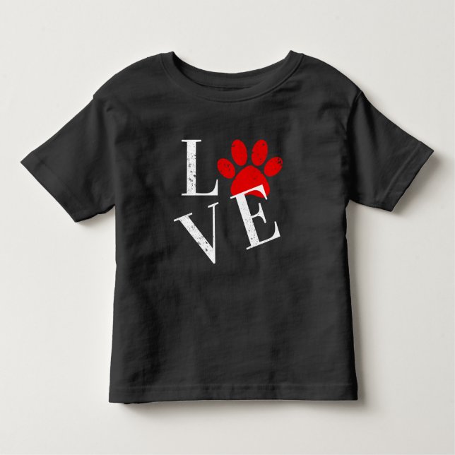 T-SHIRT POUR LES TOUS PETITS PAW DE CHIEN D'AMOUR TENDANCE (Devant)