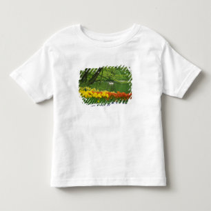 T-shirt Pour Les Tous Petits Pays-Bas, Lisse. Cygnes blancs sur étang au milieu