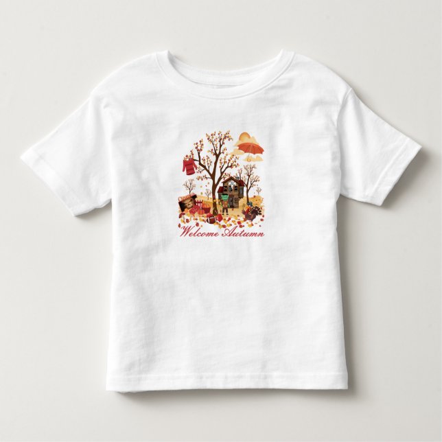 T-shirt Pour Les Tous Petits Paysage bienvenu d'automne d'automne (Devant)