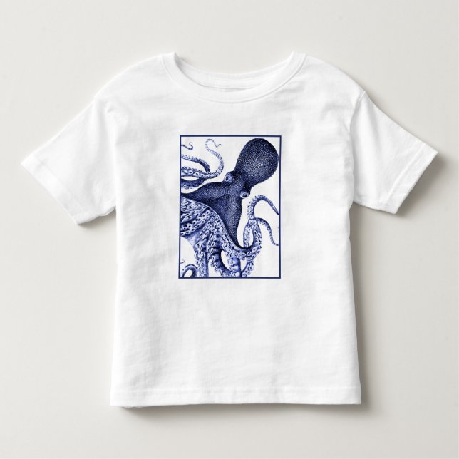 T-shirt Pour Les Tous Petits Paysage Bleu Octopus (Devant)