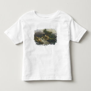 T-shirt Pour Les Tous Petits Paysage de forêt avec la cascade