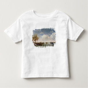 T-shirt Pour Les Tous Petits Paysage néerlandais avec des patineurs