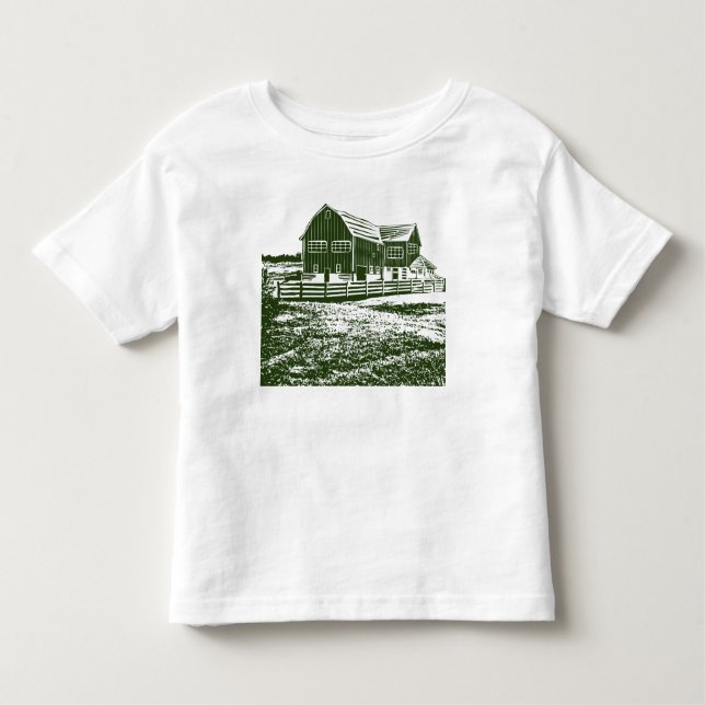 T-shirt Pour Les Tous Petits Paysage rural maison de ferme de style coupe (Devant)