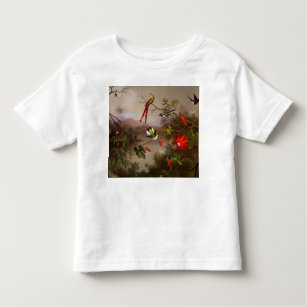 T-shirt Pour Les Tous Petits Paysage tropical avec dix colibris