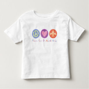T-shirt Pour Les Tous Petits Peace Love & Mardi Gras