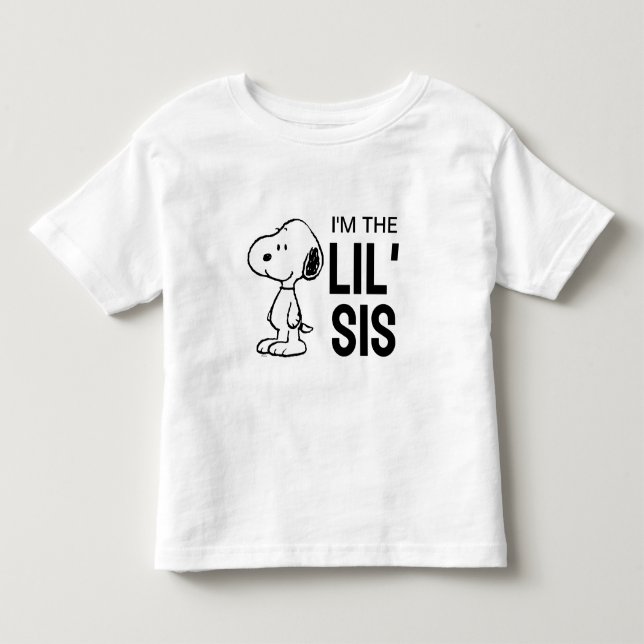 T-shirt Pour Les Tous Petits Peanuts Snoopy | Je suis la petite sœur (Devant)