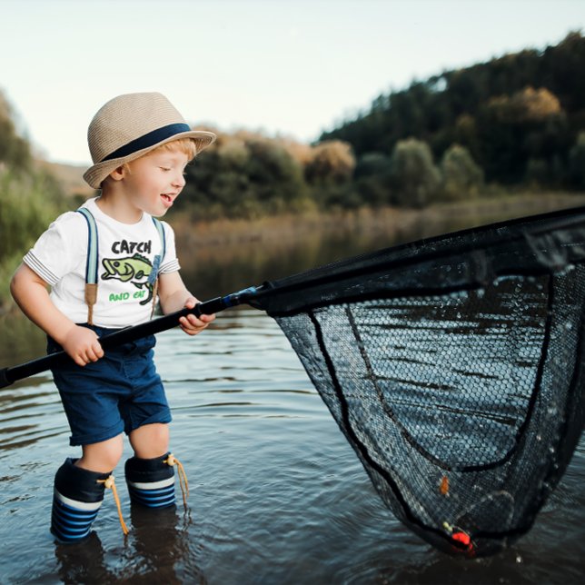 T-shirt Pour Les Tous Petits Pêche amusante Catch et manger (Créateur téléchargé)