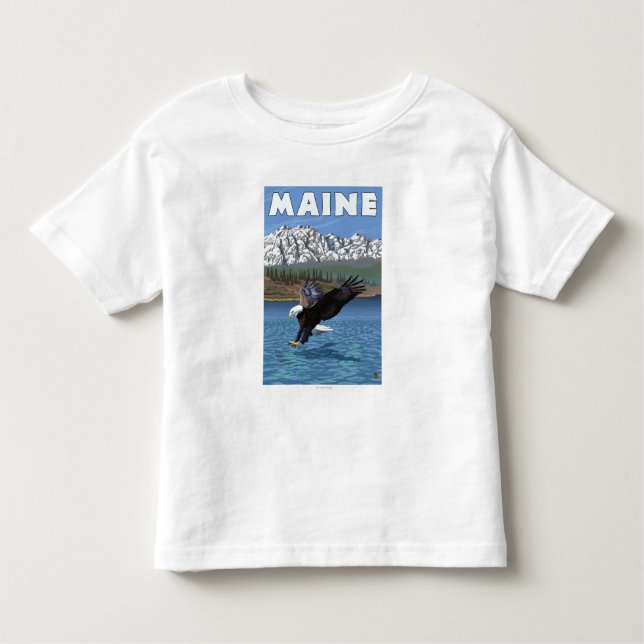T-shirt Pour Les Tous Petits Pêche de MaineEagle (Devant)