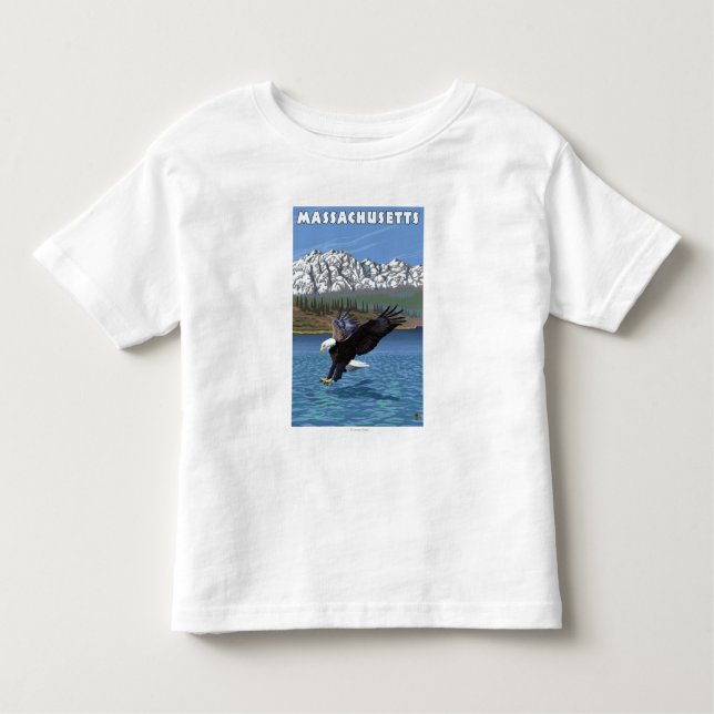 T-shirt Pour Les Tous Petits Pêche de MassachusettsEagle (Devant)