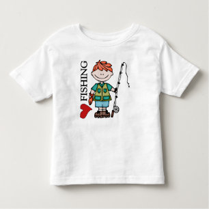 T-shirt Pour Les Tous Petits Pêche rouge d'amour du garçon I de cheveux