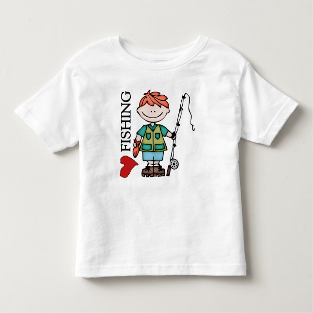 T-shirt Pour Les Tous Petits Pêche rouge d'amour du garçon I de cheveux (Devant)