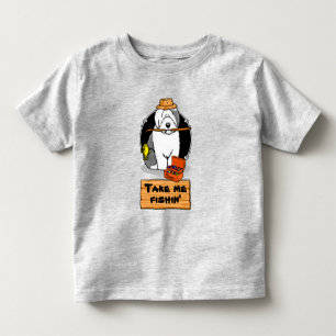 T-shirt Pour Les Tous Petits Pêcher Vieux Chien à chiens anglais (Grey 1) Migno