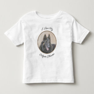 T-shirt Pour Les Tous Petits Peinture belge Tervuren - Cute Original Chien Art