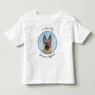 T-shirt Pour Les Tous Petits Peinture berger allemande - jolie art original chi