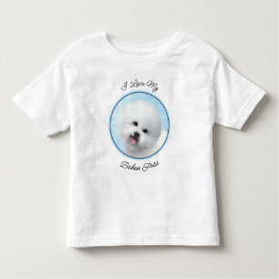 T-shirt Pour Les Tous Petits Peinture Bichon Frise - Cute Original Chien Art