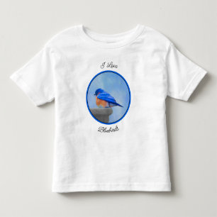 T-shirt Pour Les Tous Petits Peinture Bluebird - Art original pour oiseaux
