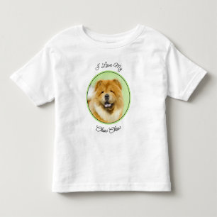 T-shirt Pour Les Tous Petits Peinture Chow Chow - Joli art original chien
