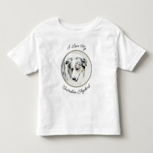 T-shirt Pour Les Tous Petits Peinture de berger australien - Art original de ch