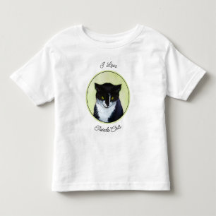 T-shirt Pour Les Tous Petits Peinture de chat smoking - Jolie œuvre d'art origi
