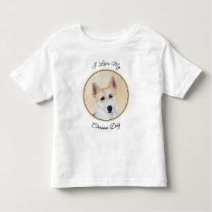 T-shirt Pour Les Tous Petits Peinture de chien de Canaan - jolie art original d