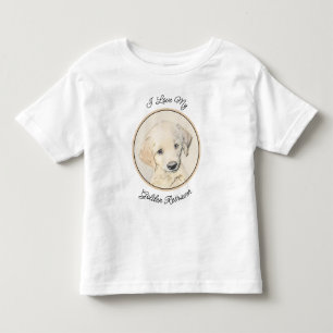 T-shirt Pour Les Tous Petits Peinture de chiot d'or Retriever - Art de chien or