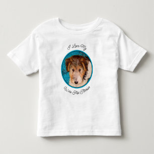 T-shirt Pour Les Tous Petits Peinture de chiot Terrier Fox - Art de chien origi