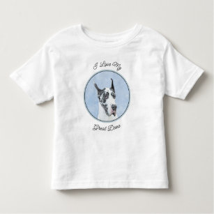 T-shirt Pour Les Tous Petits Peinture de Great Dane (Arlequin) - Art original d