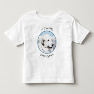 T-shirt Pour Les Tous Petits Peinture des Pyrénées - Art original du chien