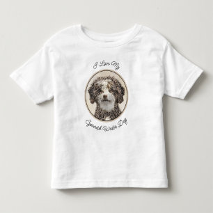 T-shirt Pour Les Tous Petits Peinture espagnole de chien d'eau - jolie art orig