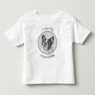 T-shirt Pour Les Tous Petits Peinture française de Bulldog (Pied de broche) - A