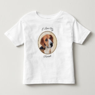 T-shirt Pour Les Tous Petits Peinture Harrier - Joli art original chien