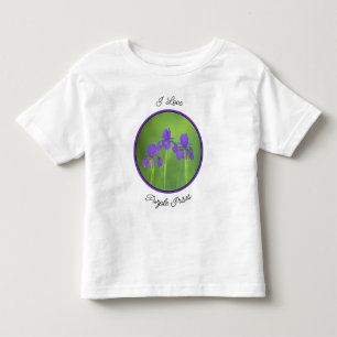 T-shirt Pour Les Tous Petits Peinture Iris Violet - Art Fleur Originale