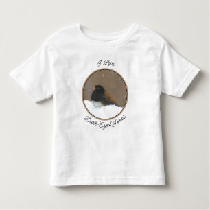 T-shirt Pour Les Tous Petits Peinture Junco foncée - Art original d'oiseaux Tod