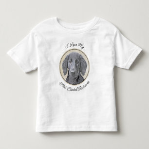 T-shirt Pour Les Tous Petits Peinture Retriever à revêtement plat - Art Chien o