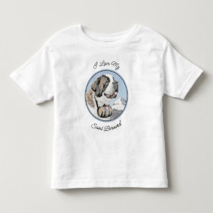 T-shirt Pour Les Tous Petits Peinture Saint Bernard - Cute Original Chien Art