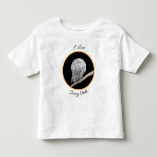 T-shirt Pour Les Tous Petits Peinture sur la Chouette neigeuse et la Lune - Art