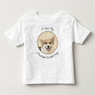 T-shirt Pour Les Tous Petits Pembroke Welsh Corgi Peinture - Art Chien original