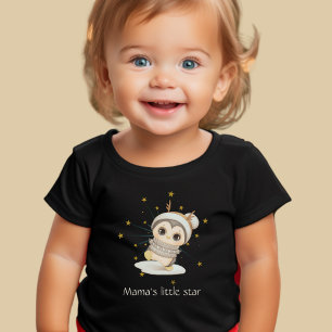 T-shirt Pour Les Tous Petits Penguin Boho D'Hiver Avec Étoiles Et Texte Toddler