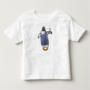 T-shirt Pour Les Tous Petits Penguin coiffeur avec ciseaux
