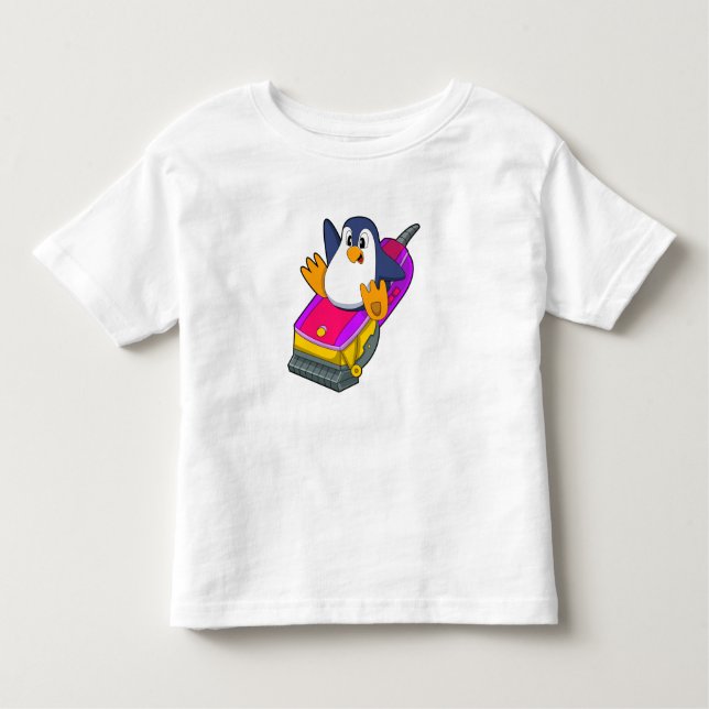 T-shirt Pour Les Tous Petits Penguin comme coiffeur avec Razor (Devant)