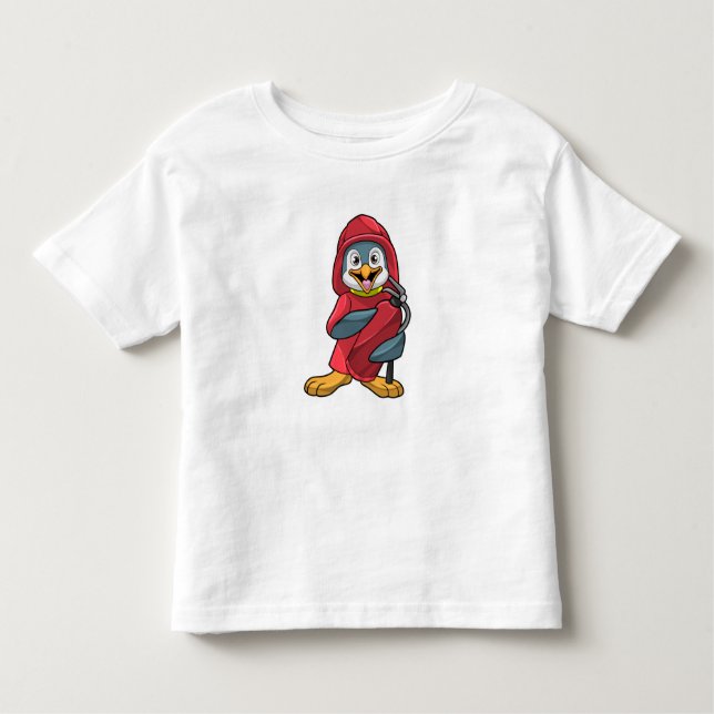 T-shirt Pour Les Tous Petits Penguin comme pompier avec Extinguisher (Devant)