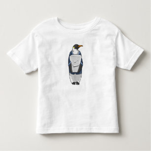 T-shirt Pour Les Tous Petits Penguin comme secrétaire avec pile de papier