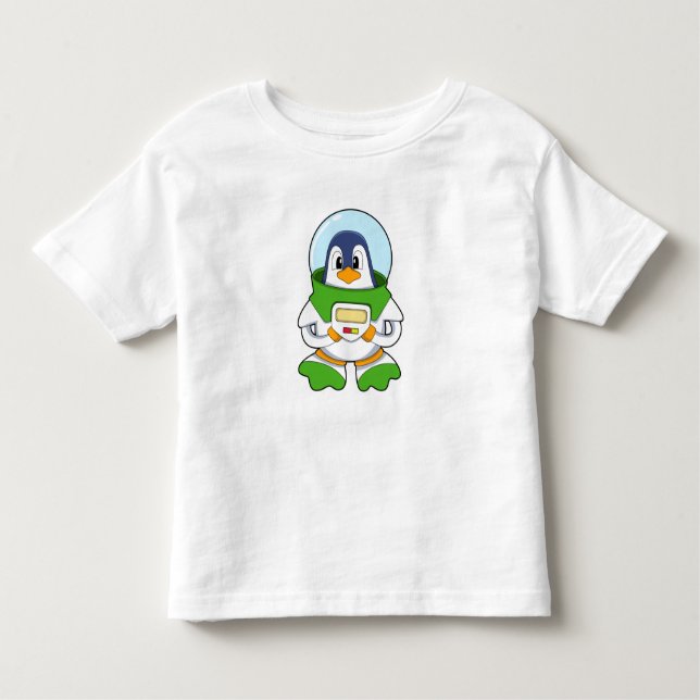 T-shirt Pour Les Tous Petits Penguin en astronaute costume (Devant)