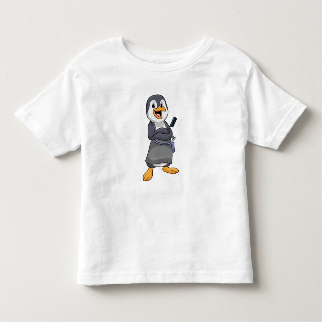 T-shirt Pour Les Tous Petits Penguin en coiffure avec peigne (Devant)