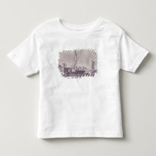 T-shirt Pour Les Tous Petits Péniches de navigation approchant un quai